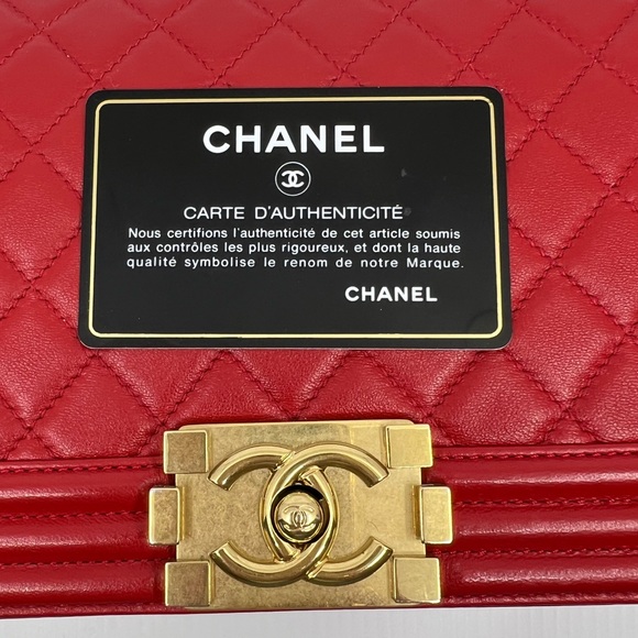 Chanel Boy Red Medium Quilted Leather Flap Bag - Picture 11 of 14